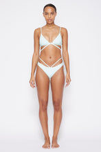 Load image into Gallery viewer, Harlen Solid Swimwear Tie Front Bikini Top - Seafoam
