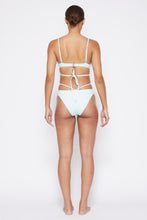 Load image into Gallery viewer, Harlen Solid Swimwear Tie Front Bikini Top - Seafoam
