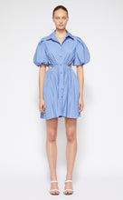 Load image into Gallery viewer, Nadine Pleated Puff Sleeve Shirt Dress - Hydrangea

