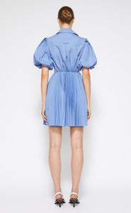 Nadine Pleated Puff Sleeve Shirt Dress - Hydrangea