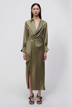 Load image into Gallery viewer, Talita Classic Draped Front Midi Dress - Willow
