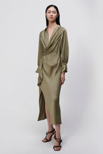 Load image into Gallery viewer, Talita Classic Draped Front Midi Dress - Willow
