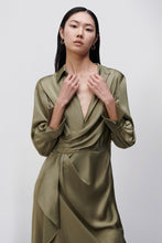Load image into Gallery viewer, Talita Classic Draped Front Midi Dress - Willow
