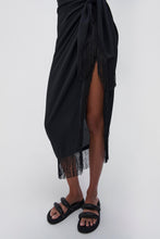 Load image into Gallery viewer, Clemmy Solid Cover-Ups Sarong Skirt - Black
