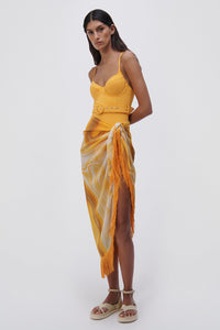 Eloise Marble Printed Cover-Ups Sarong Mini Skirt - Zinnia Marble