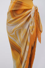 Load image into Gallery viewer, Eloise Marble Printed Cover-Ups Sarong Mini Skirt - Zinnia Marble
