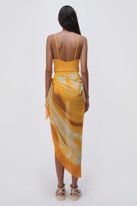 Eloise Marble Printed Cover-Ups Sarong Mini Skirt - Zinnia Marble