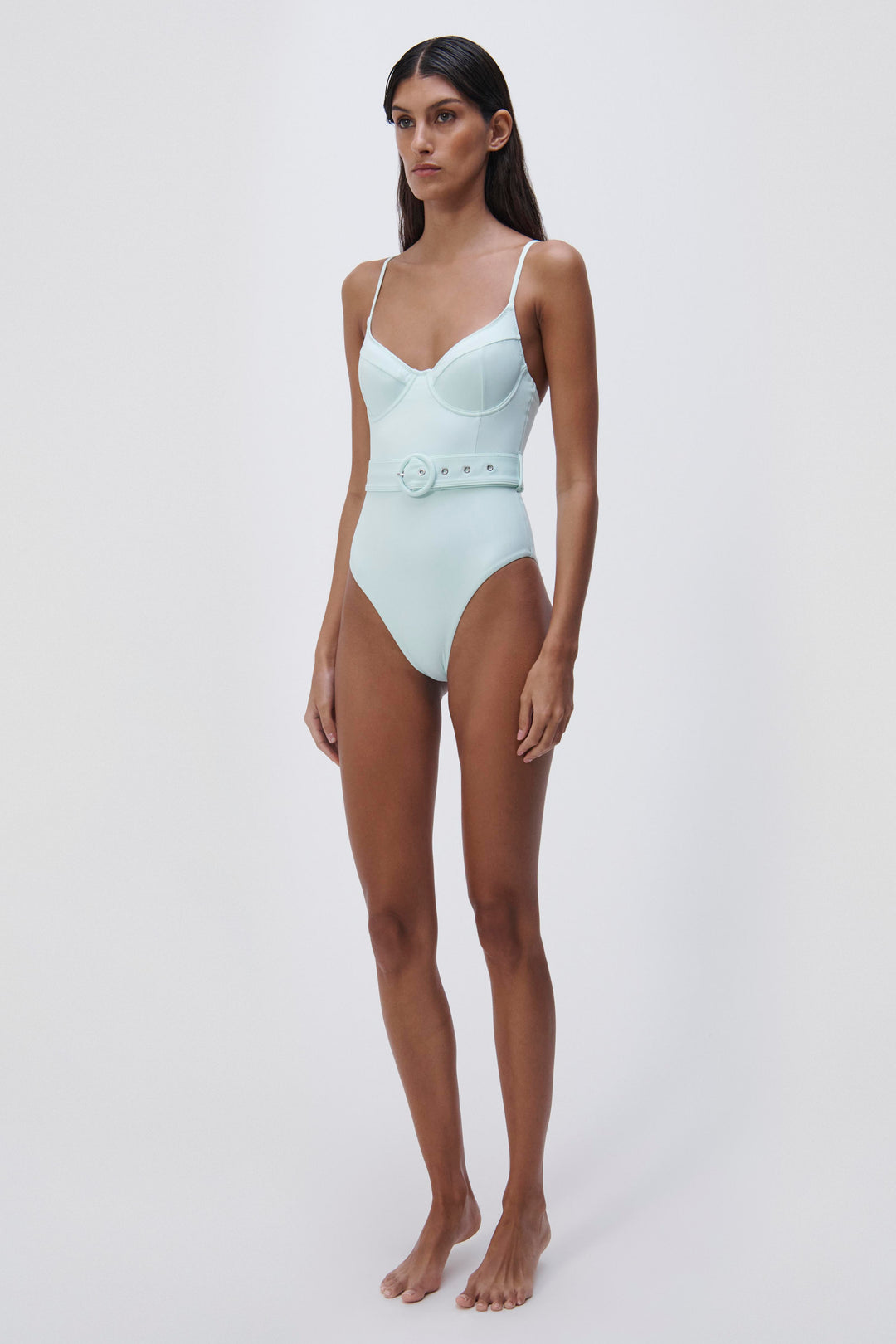 Noa Solid Swimwear Bustier One Piece Seafoam thebeachproject