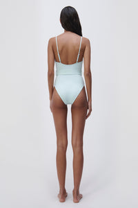 Noa Solid Swimwear Bustier One Piece - Seafoam