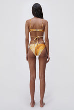 Load image into Gallery viewer, Harlen Marble Printed Swimwear Tie Front Bikini Top - Zinnia Marble
