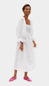 Atlanta Linen Dress - White