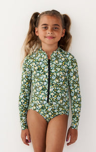 Bumby North Sea Rashguard One Piece in Meadow Flower Print/Horizon