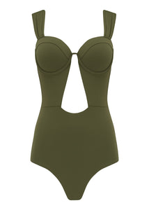The Bustier Bodysuit - Olive