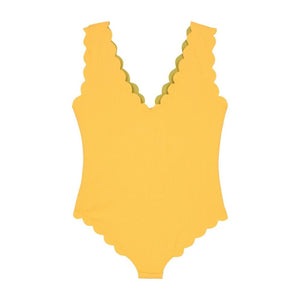 Bumby Lace Up Maillot One Piece in Wheat/Fern