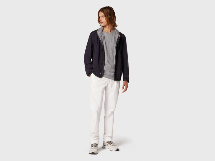 Jib Set Reversible Stretch Nylon and Cashmere and Silk Jacket - Navy Blue