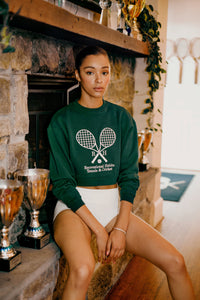 Williams Cropped Crew in Green