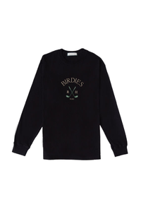 FAIRWAY LONG SLEEVE TEE WITH BIRDIES IN BLACK
