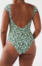 Load image into Gallery viewer, Scalloped Mexico Maillot One Piece - Horizon/Meadow Flower Print
