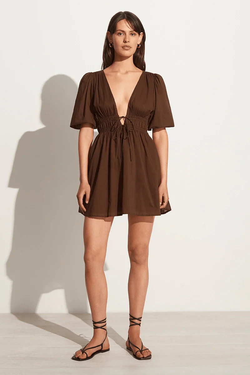 Roma Mini Dress - Chocolate