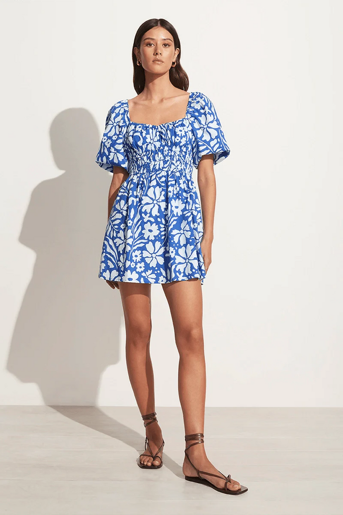 Marinelli Mini Dress - Sidra Floral Print - Blue