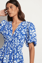 Load image into Gallery viewer, Agnata Midi Dress - Sidra Floral Print - Blue

