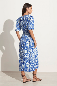 Agnata Midi Dress - Sidra Floral Print - Blue