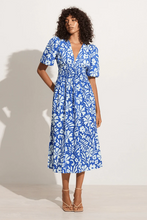 Load image into Gallery viewer, Agnata Midi Dress - Sidra Floral Print - Blue
