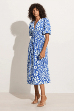 Load image into Gallery viewer, Agnata Midi Dress - Sidra Floral Print - Blue
