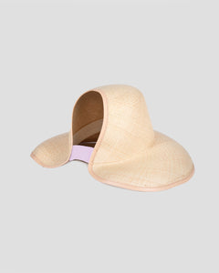 June Capeline - Natural Straw/Pink Elastic Band