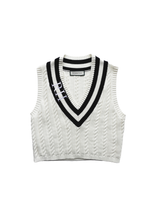 Load image into Gallery viewer, Steffi Cricket Sweater Vest In White

