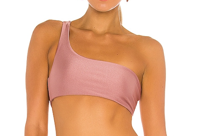 Apex One Shoulder Top - Mauve Sheen